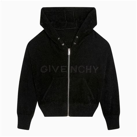 Givenchy Felpa nera con cappuccio 